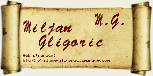 Miljan Gligorić vizit kartica